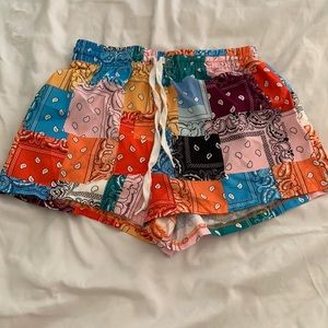 Shein Patchwork Drawstring Shorts - Size XS